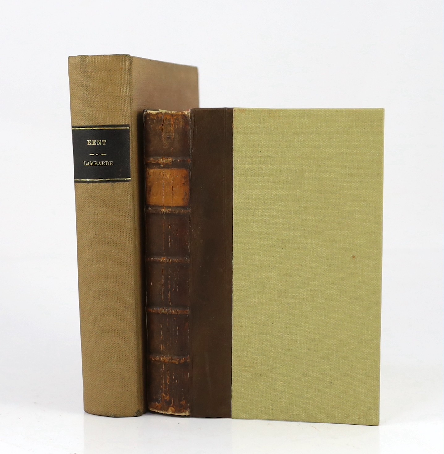 KENT: Robinson, Thomas - The Common Law of Kent: or, the Customs of Gavelkind. With an Appendix concerning Borough-English. calf-backed cloth. 1741; Lambarde, William - A Perambulation of Kent ... (new edition) engraved